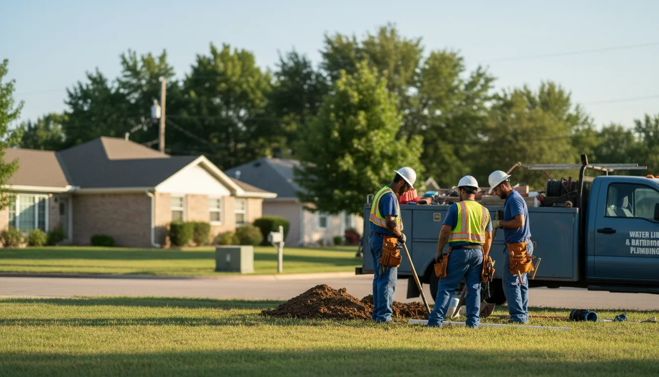 Residential water line and bathroom plumbing service in Banks, AR